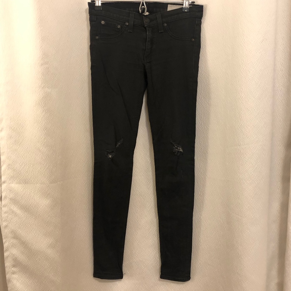 Rag&Bone distressed black skinny legging jean - Picture 1 of 5